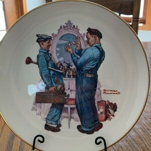 Norman Rockwell Limited Edition Plate, "Plumbers"
